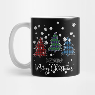 Nevada Merry Christms Buffalo Plaid Xmas Tree  Mug